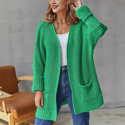 Jamie -  Loose knitted warm long sleeve cardigan