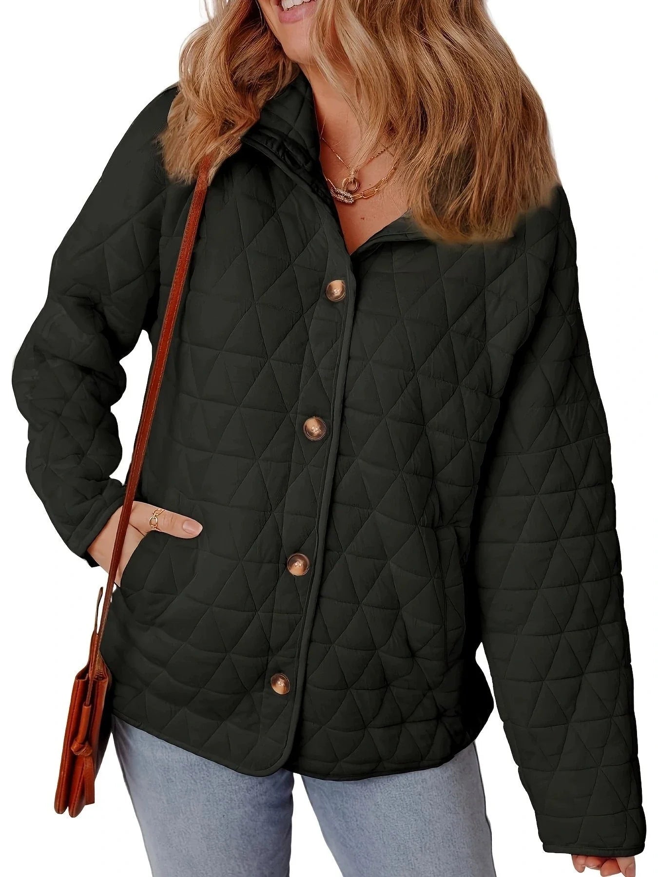 Vanesa - Elegant Oversized Quilted Coat with Buttons