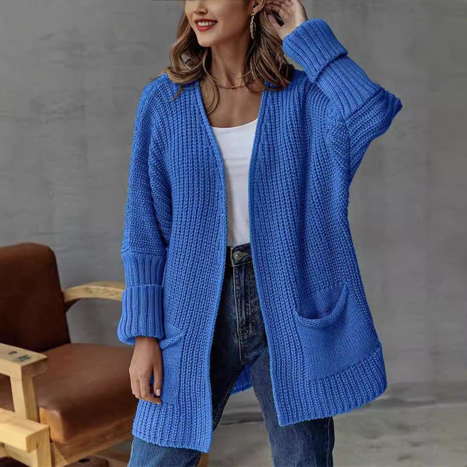 Jamie -  Loose knitted warm long sleeve cardigan
