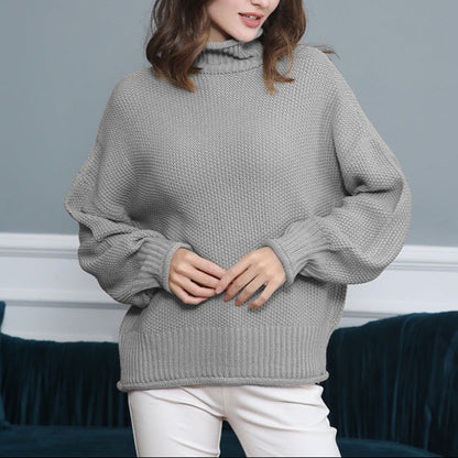 Halen - Loose long sleeved high collar knitted sweater