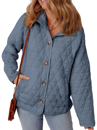 Vanesa - Elegant Oversized Quilted Coat with Buttons