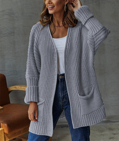 Jamie -  Loose knitted warm long sleeve cardigan