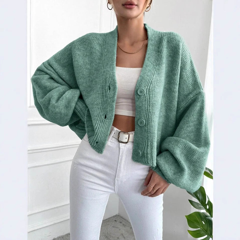 Thessaly - Oversized knitted button-front cardigan