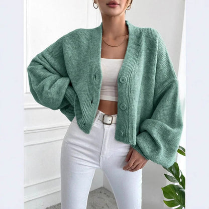 Thessaly - Oversized knitted button-front cardigan