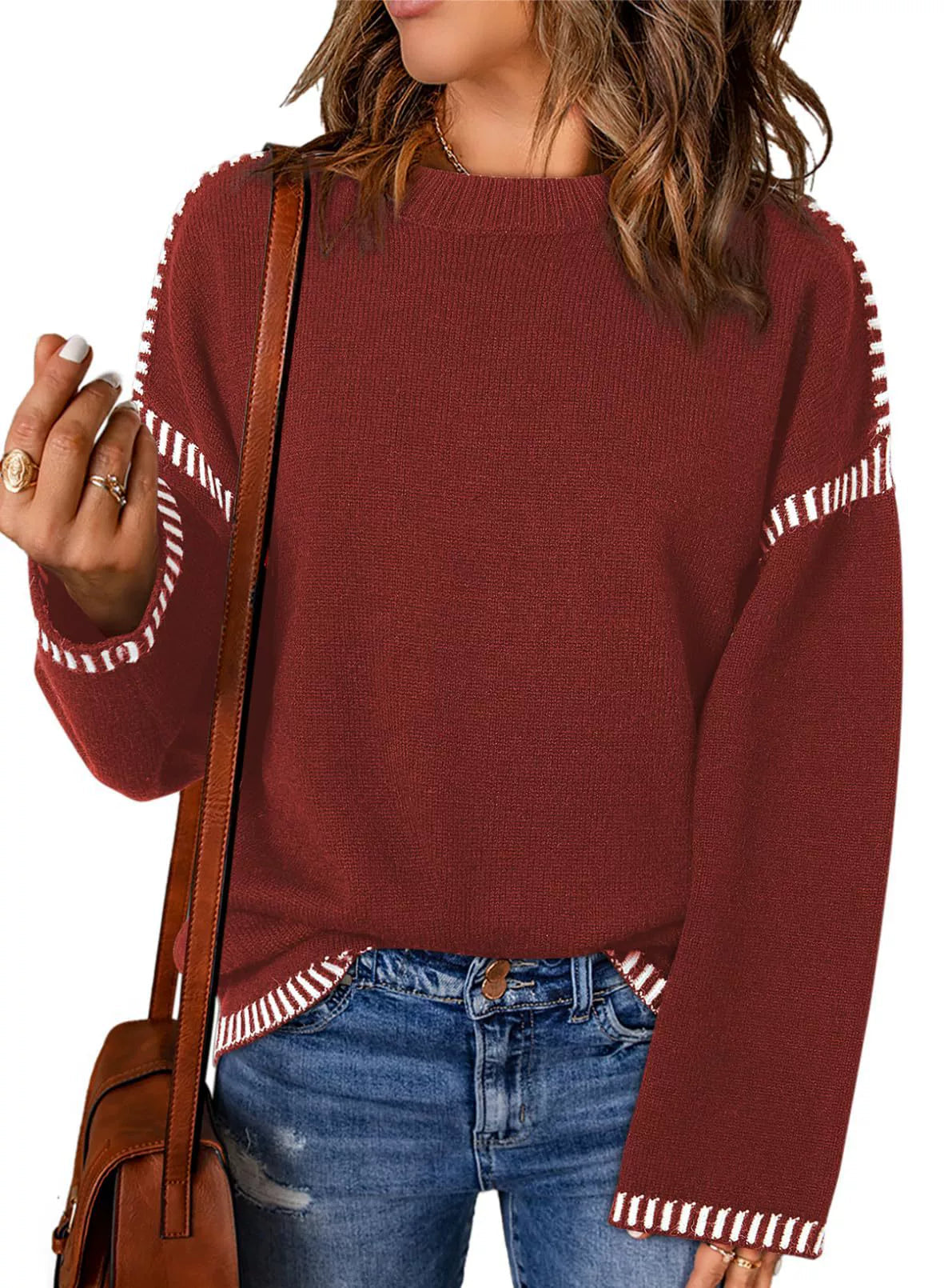 Zevina - Comfortable Loose Cable Knit Jumper