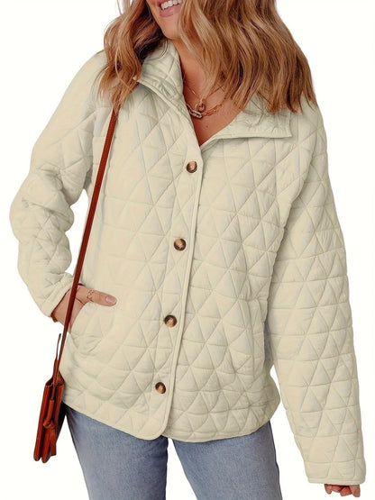 Vanesa - Elegant Oversized Quilted Coat with Buttons