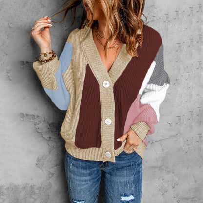 Ophelia - Stylish colorblock stripe knitted warm cardigan