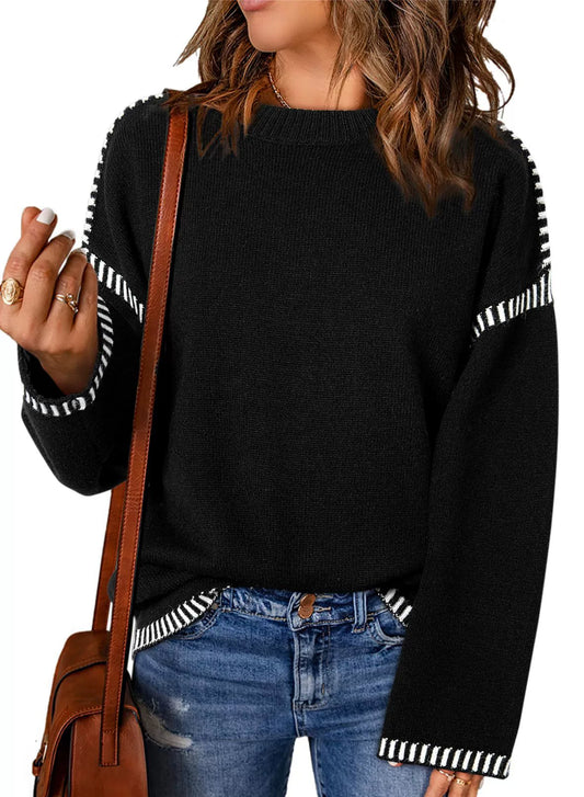 Zevina - Comfortable Loose Cable Knit Jumper