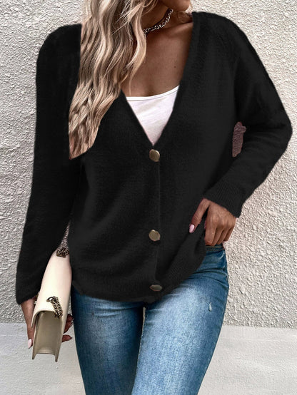 Reinette - Casual V-Neck Buttoned Cardigan