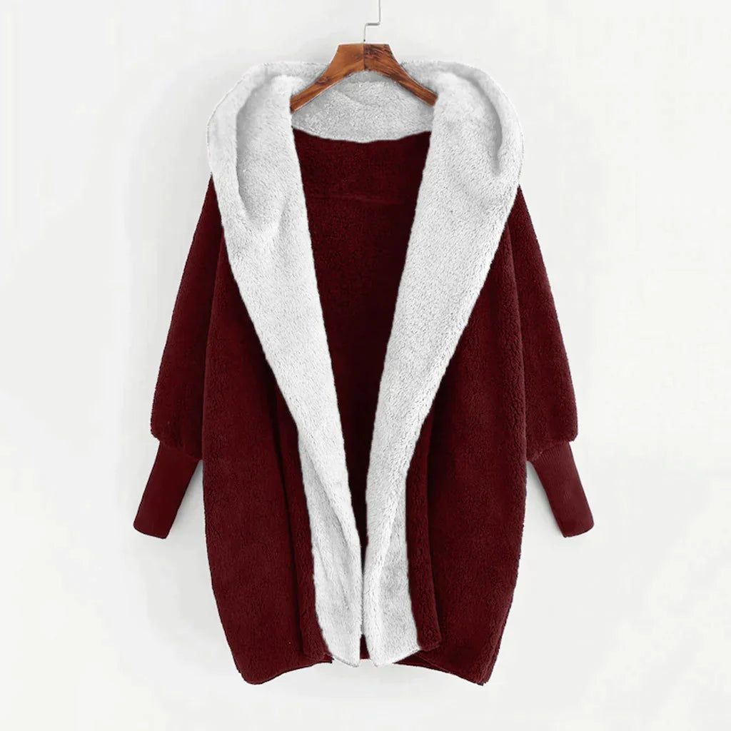 Theressa - Stylish plush warm cardigan with hood