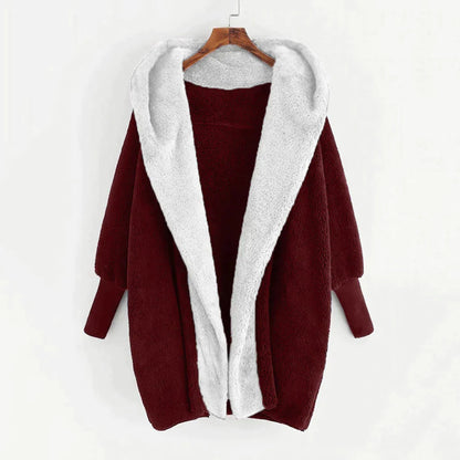 Theressa - Stylish plush warm cardigan with hood