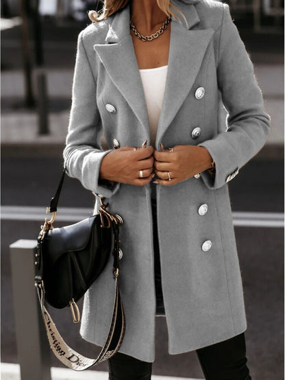 Naira - Elegant Long Double-Breasted Trench Coat