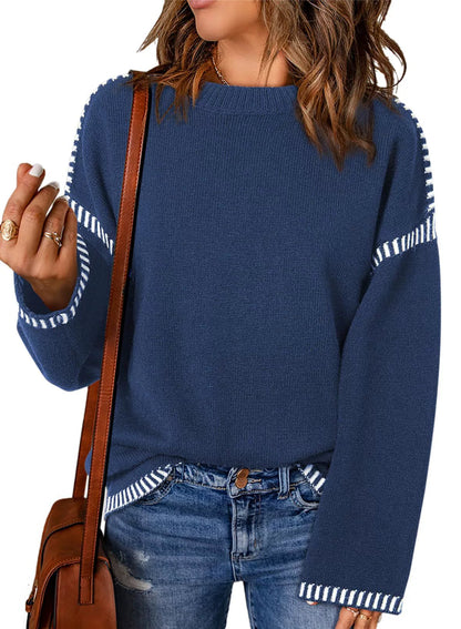 Zevina - Comfortable Loose Cable Knit Jumper