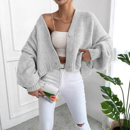 Thessaly - Oversized knitted button-front cardigan