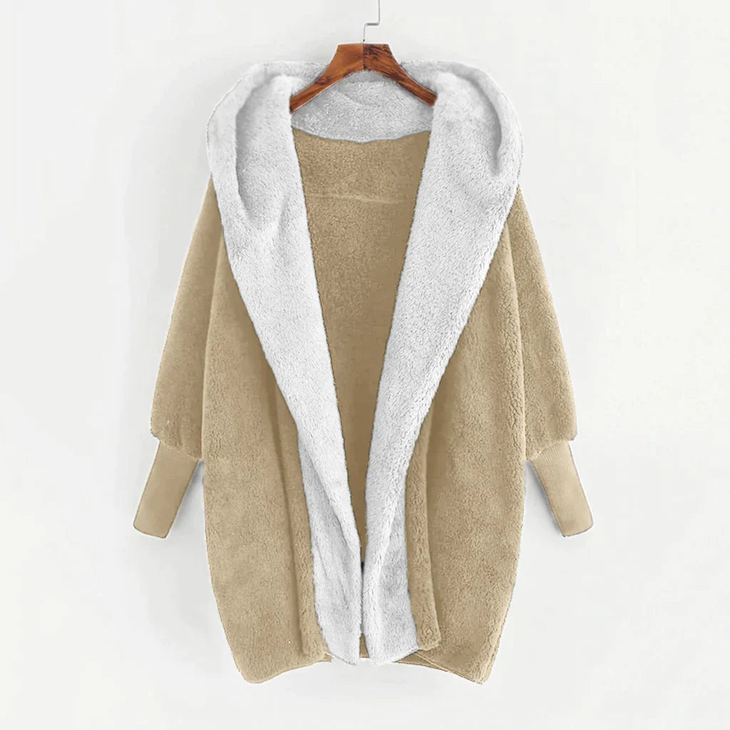 Theressa - Stylish plush warm cardigan with hood