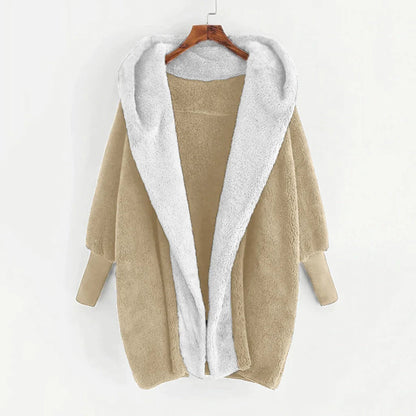 Theressa - Stylish plush warm cardigan with hood