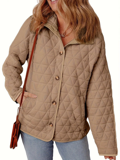 Vanesa - Elegant Oversized Quilted Coat with Buttons