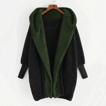 Theressa - Stylish plush warm cardigan with hood