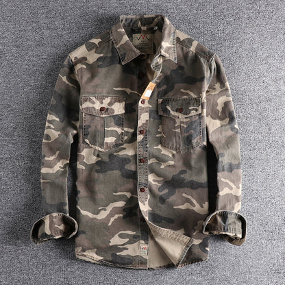 Cillian | Urban Camouflage Long Sleeve Shirt for Men | Stylish, Durable, Versatile