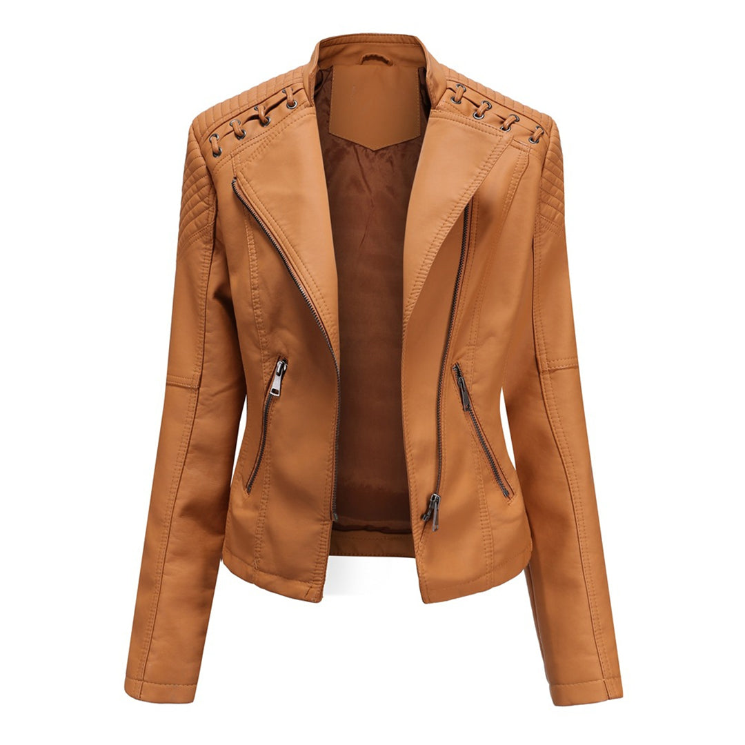 Niamh's Chic Faux Leather Biker Jacket | Stylish, Warm, and Perfect for Winter | Trendy Comfort