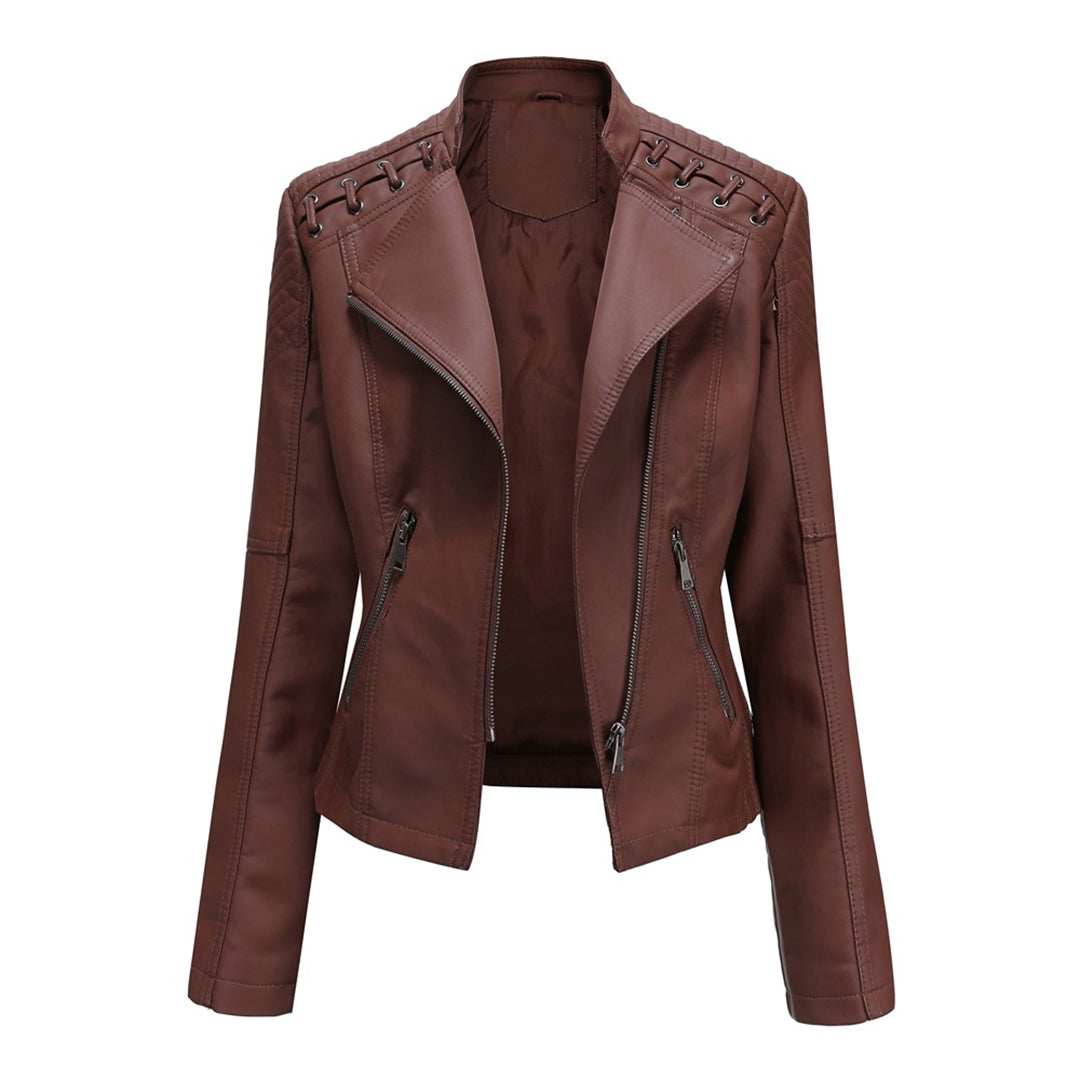 Niamh's Chic Faux Leather Biker Jacket | Stylish, Warm, and Perfect for Winter | Trendy Comfort