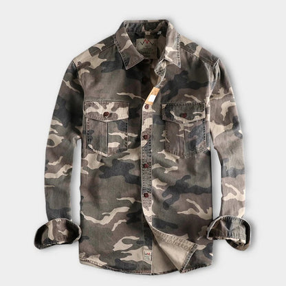 Cillian | Urban Camouflage Long Sleeve Shirt for Men | Stylish, Durable, Versatile