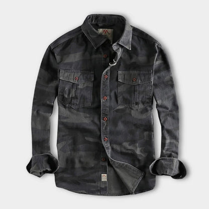 Cillian | Urban Camouflage Long Sleeve Shirt for Men | Stylish, Durable, Versatile