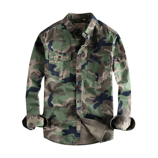 Cillian | Urban Camouflage Long Sleeve Shirt for Men | Stylish, Durable, Versatile