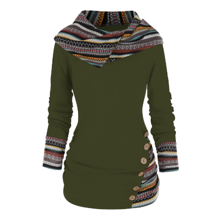 Aisling | Chic Women's Slim Fit Hoodie | Ethnic Print, Comfortable, Versatile