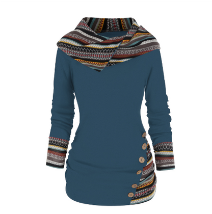 Aisling | Chic Women's Slim Fit Hoodie | Ethnic Print, Comfortable, Versatile