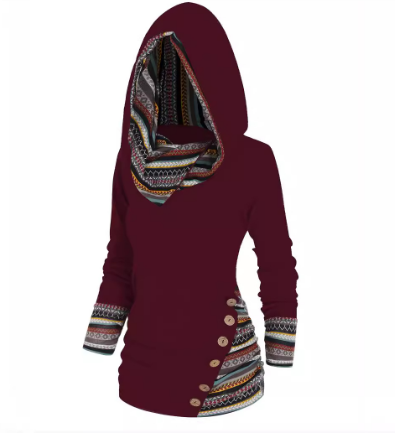 Aisling | Chic Women's Slim Fit Hoodie | Ethnic Print, Comfortable, Versatile