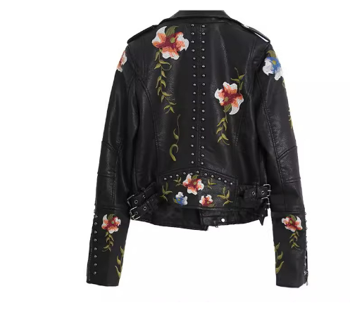 Evelyn | Women's Floral Biker Jacket for Effortless Style | Long Sleeves, Chic, Versatile