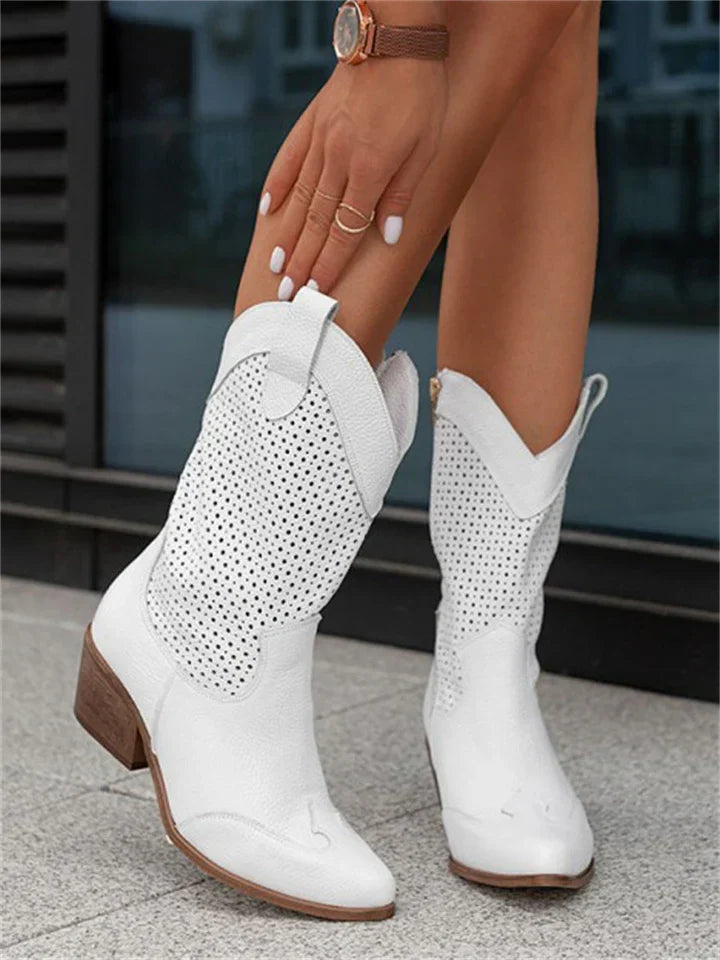 Molly's Chic White Cowboy Boots | Trendy, Durable, and Comfortable Footwear | Perfect for Any Outfit