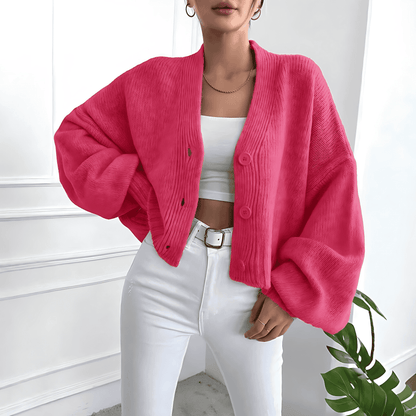 Thessaly - Oversized knitted button-front cardigan