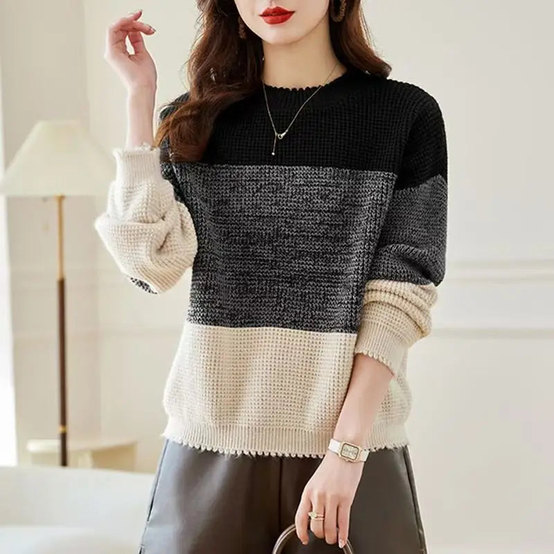 Micah - Cozy Elegant loose stripe warm sweater