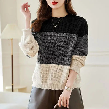 Micah - Cozy Elegant loose stripe warm sweater