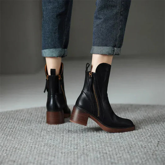 Eleanor Footwear | Chic Leather Ankle Boots for Effortless Style | Comfort & Durability