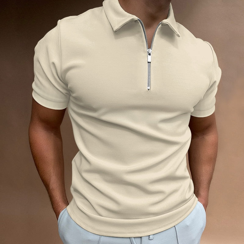 Ronan | Sleek Zip Polo Shirt for Men | Stylish, Comfortable, Versatile Fit