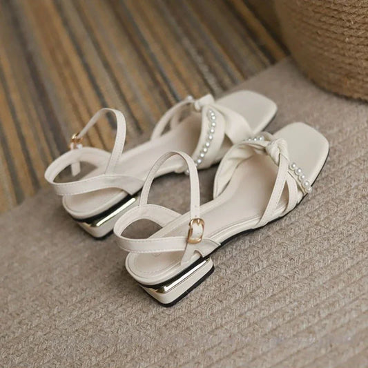 Women’s Summer Block Heel Sandals | Pearl, Strappy