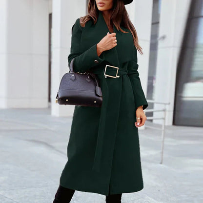 Harlyn - Elegant long wool coat with belt