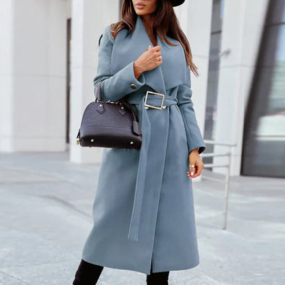Harlyn - Elegant long wool coat with belt