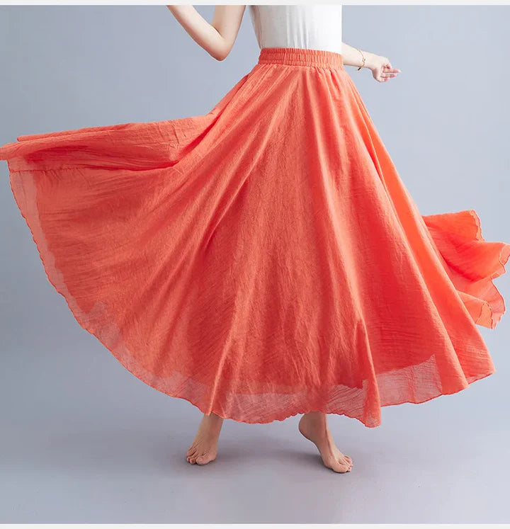 Women's Summer Maxi Skirt | Flowing, Elastic Waist