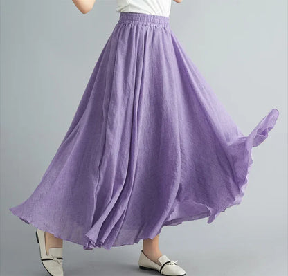 Women's Summer Maxi Skirt | Flowing, Elastic Waist
