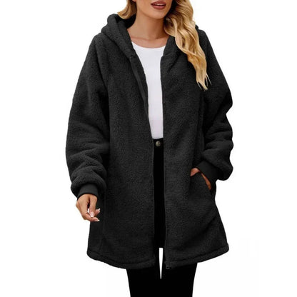 Elza - Elegant Oversized Hooded Fleece Jacket