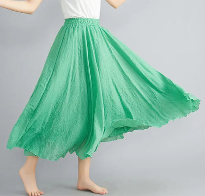 Women's Summer Maxi Skirt | Flowing, Elastic Waist
