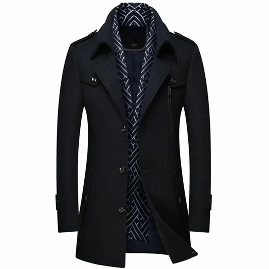 Kieran | Sophisticated Men's Wool Blend Overcoat | Warm, Stylish, Versatile