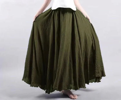 Women's Summer Maxi Skirt | Flowing, Elastic Waist