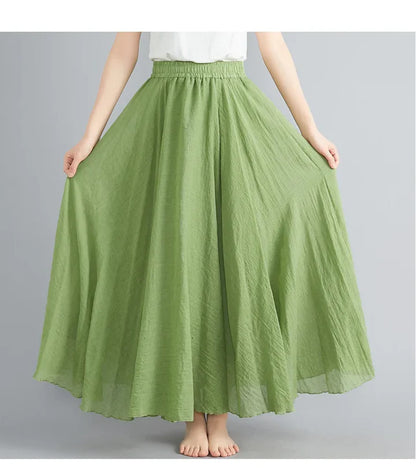 Women's Summer Maxi Skirt | Flowing, Elastic Waist