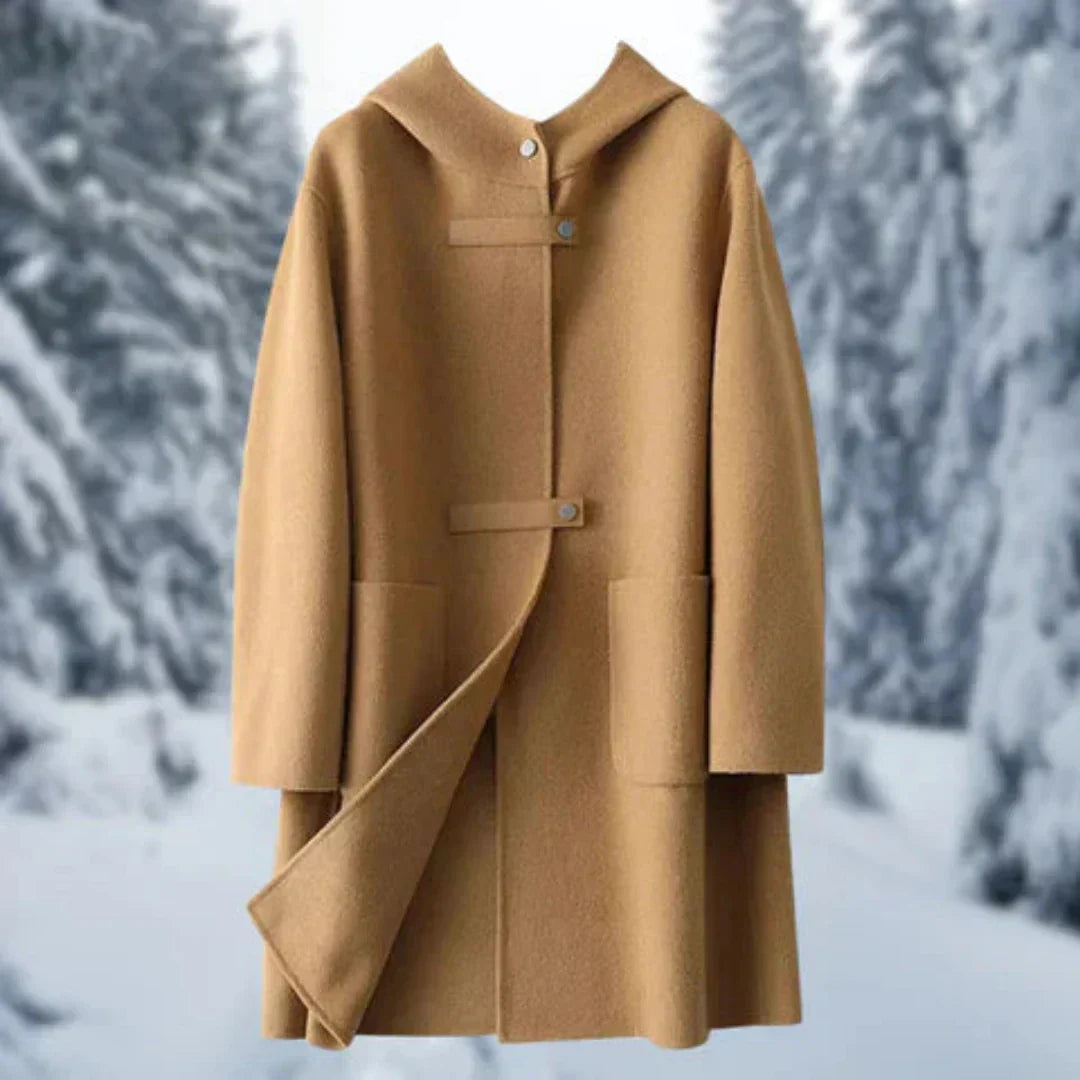 Clara | Women's Elegant Long Hooded Coat | Warmth, Comfort, and Style