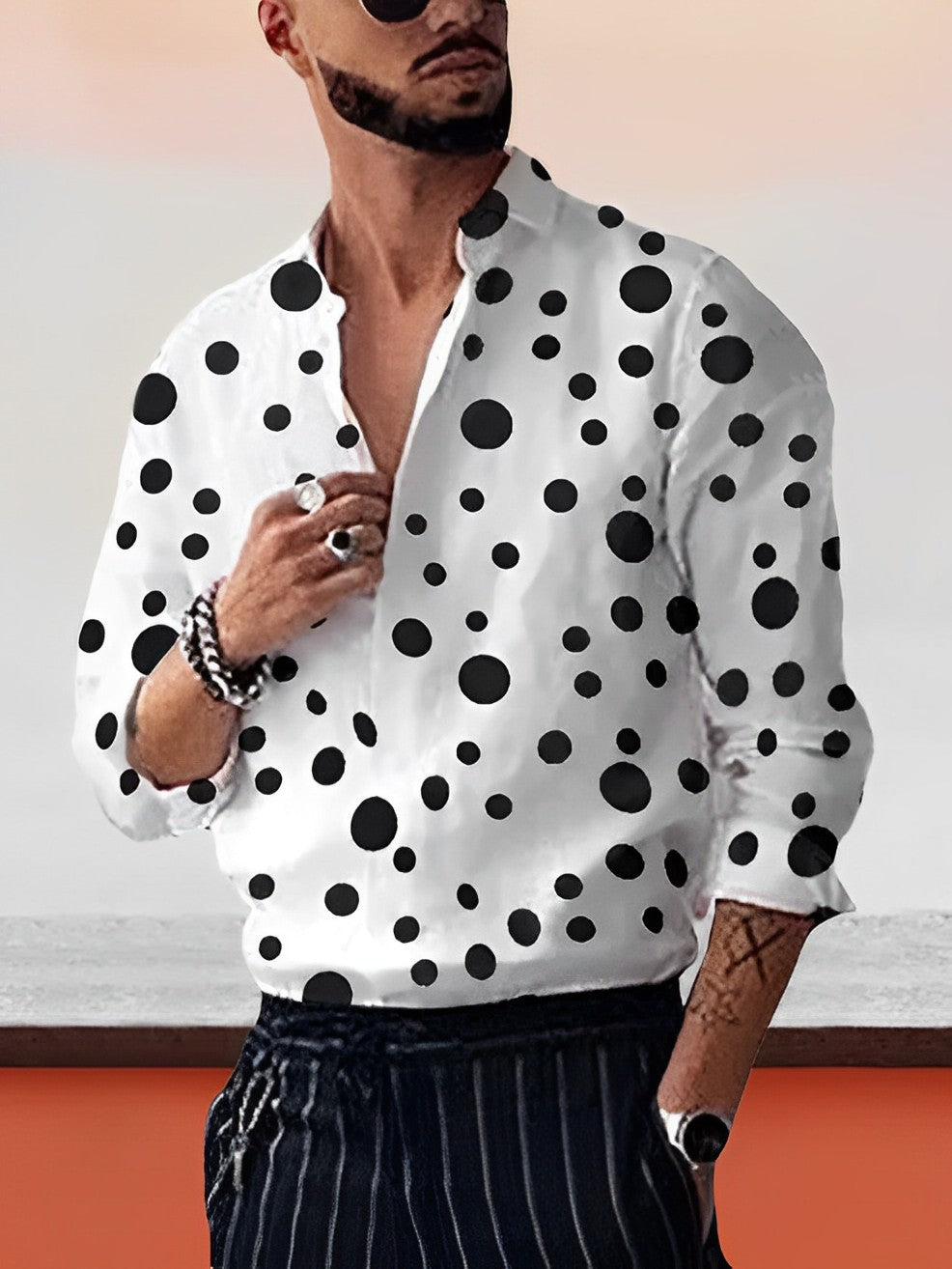 Oisin | Contemporary Polka-Dot Shirt for Men | Lightweight, Versatile, Premium Quality